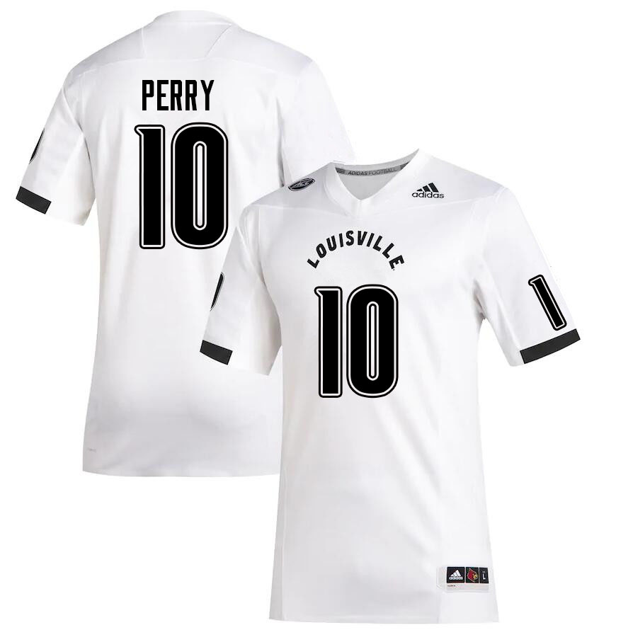 Men #10 Benjamin Perry Louisville Cardinals College Football Jerseys Sale-White - Click Image to Close